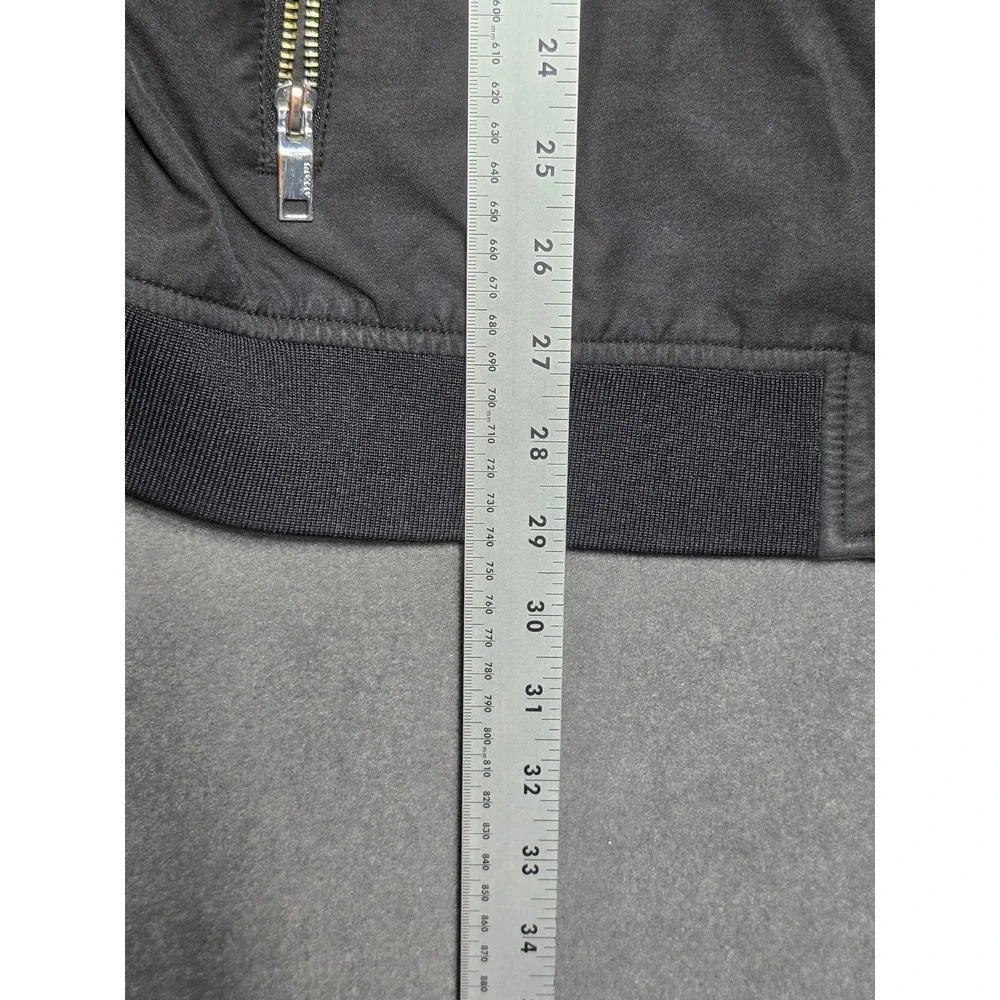 Alfani Red Label Slim Fit Bomber Style Black Jacket, Silver Zippers,‎ Mens 2XL